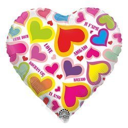 Foil Balloon "Hearts" 18" (45cm.)