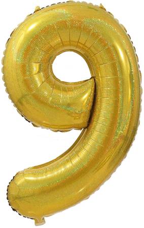 Balloon Foil Number  "9" Gold Glitter ( 100cm.)