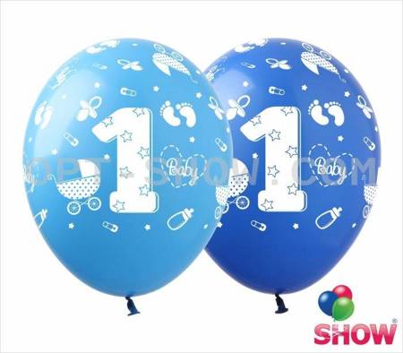 Balloons 12" with print "1st Birthday" (10 pcs.)