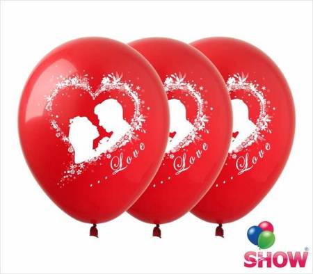 Balloons 12" with print "LOVE" (10 pcs.)