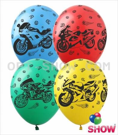 Balloons 12" with print  "Motorcykles" (10 pcs.)