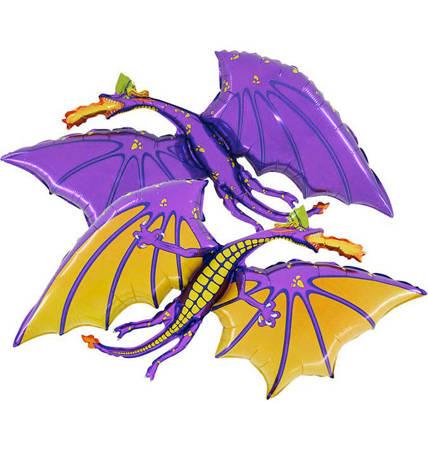 Foil Balloon Dragon Purple Grabo